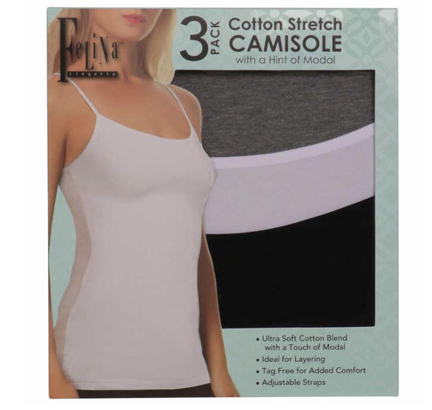 Felina Ladies’ Cotton Stretch (3-pack) Camisole - ADDROS.COM